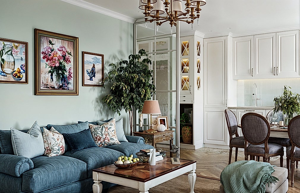 Dream studio for a beautiful woman Living room