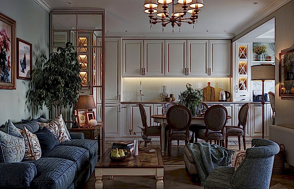 Dream studio for a beautiful woman Living room