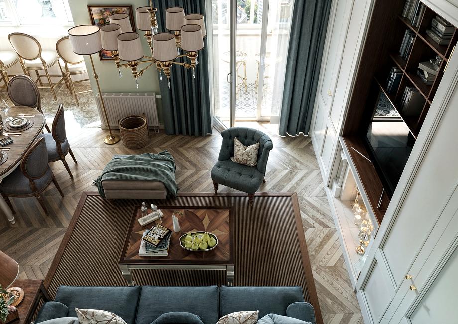 Dream studio for a beautiful woman Living room